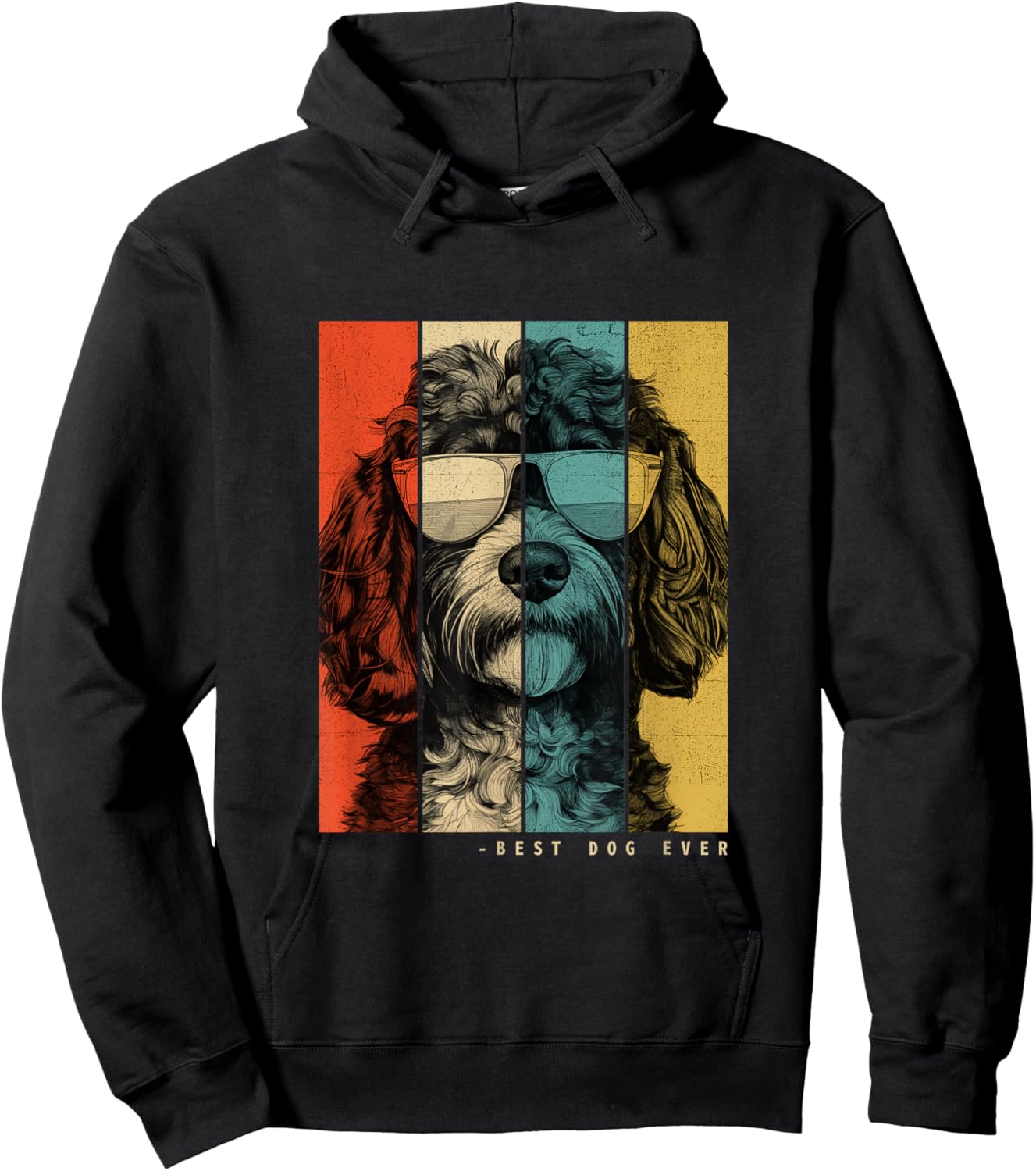 Vintage Cockapoo Dog Mom Dad Kids Men Women Hoodie - Hoodie | Black