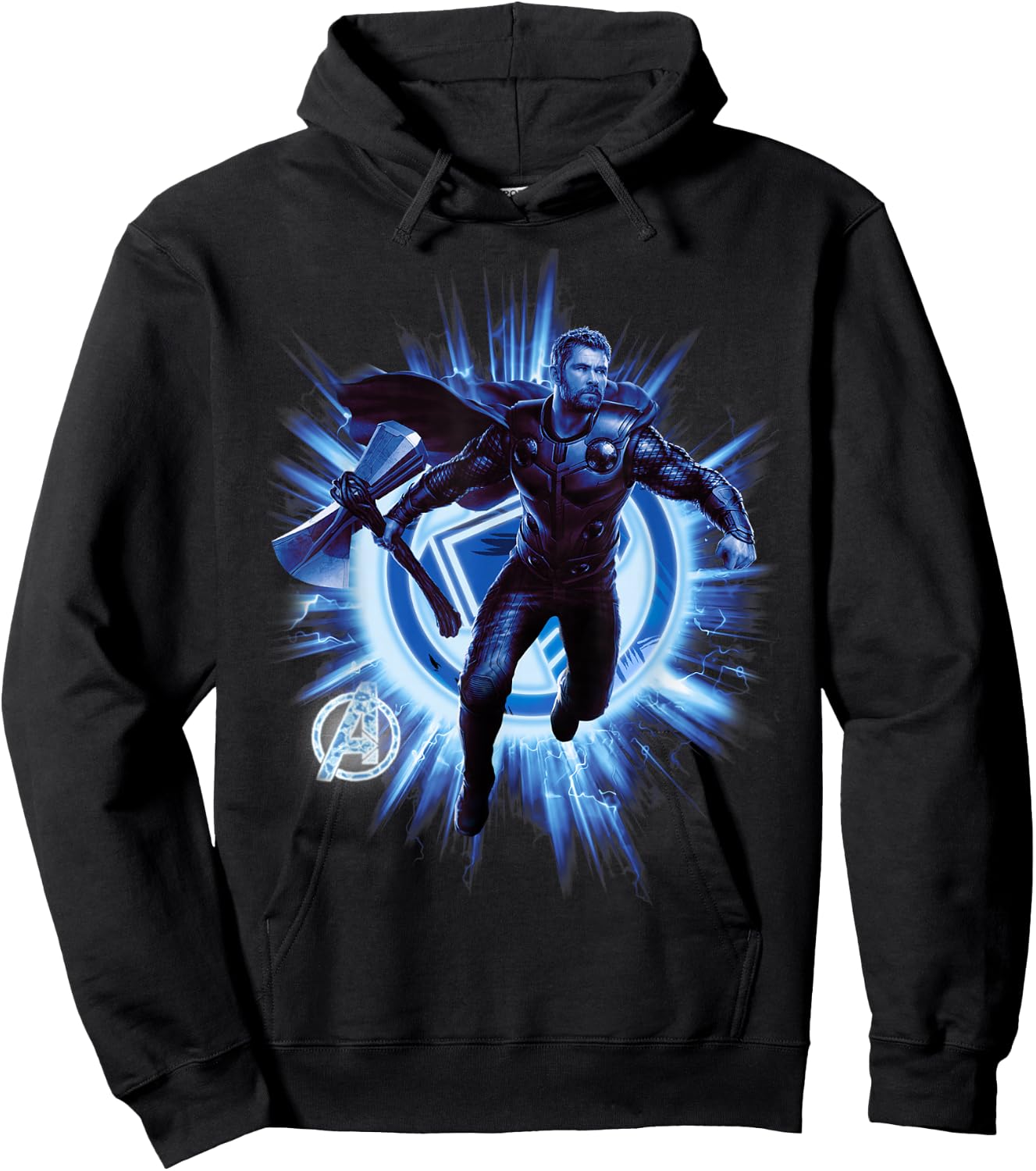Marvel Avengers Endgame Thor Blast Poster Graphic Hoodie - Hoodie | Black