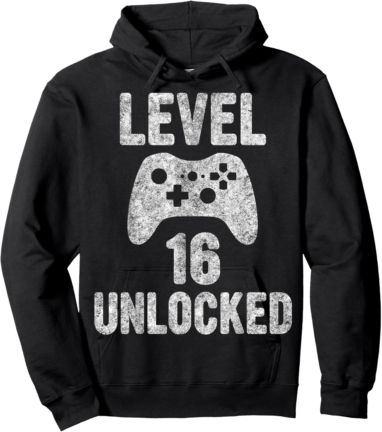 Cute Video Gamer 16th Birthday Gift Level 16 Unlocked Hoodie - Hoodie | Black