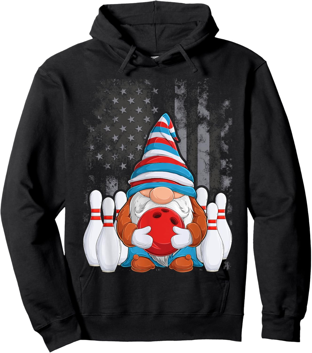 Bowling Gnome Bowling Gnomes Funny Gnome Bowling Hoodie - Hoodie | Black