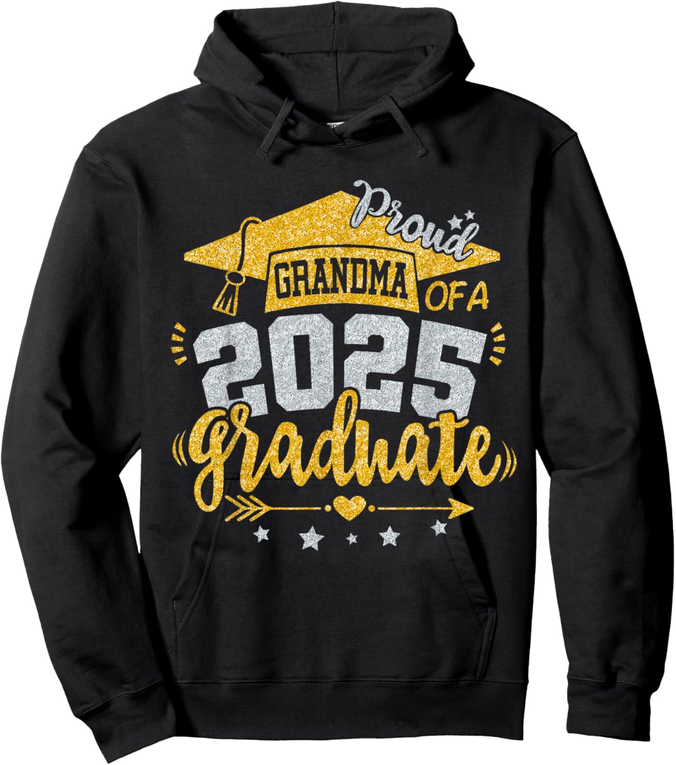 Grandma Senior 2025 Proud Grandma of a Class of 2025 Hoodie - Hoodie | Black