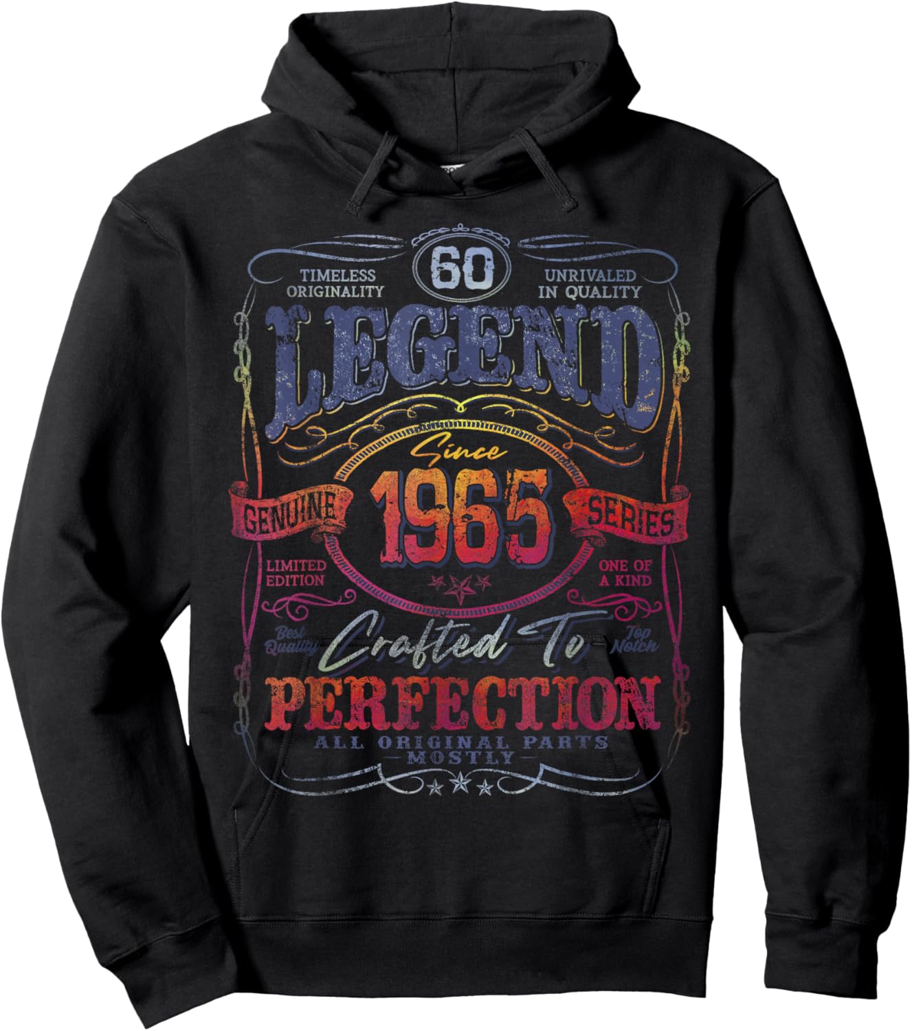 Vintage 1965 Limited Edition Shirt 60 year old 60th Birthday Hoodie - Hoodie | Black