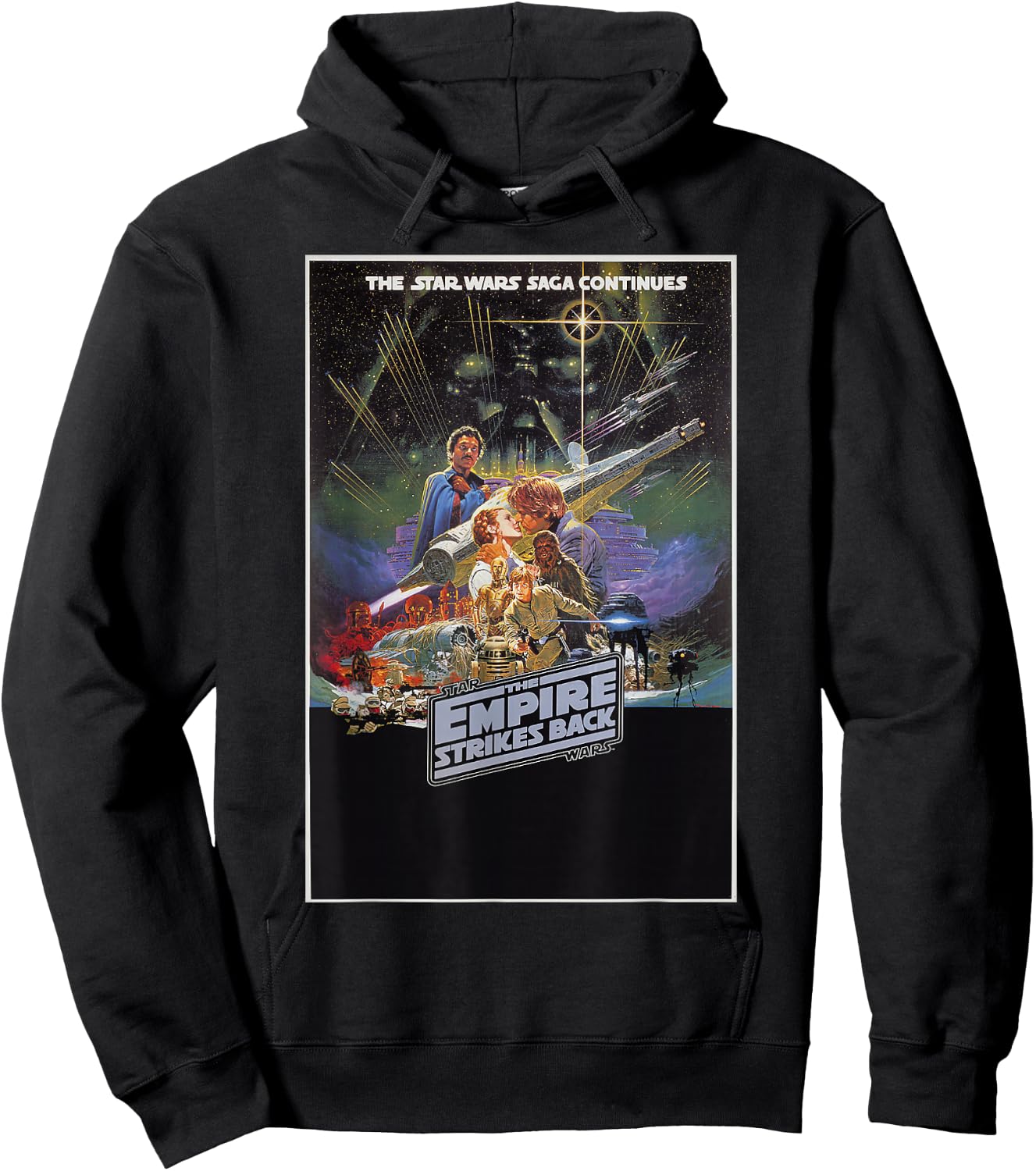 Star Wars The Empire Strikes Back Retro Movie Poster Hoodie - Hoodie | Black