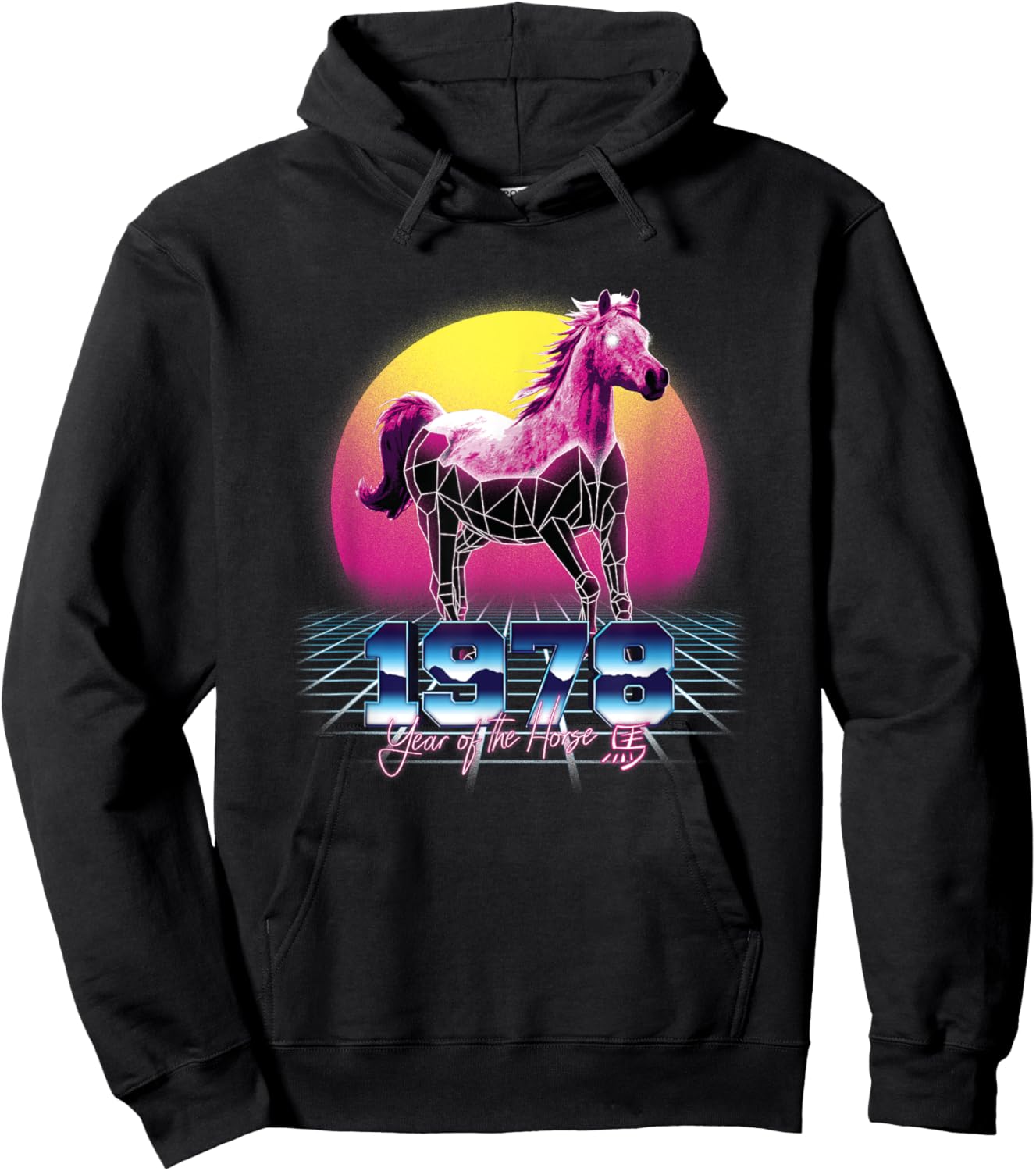1978 Year Of The Horse Chinese Zodiac Vaporwave Hoodie - Hoodie | Black