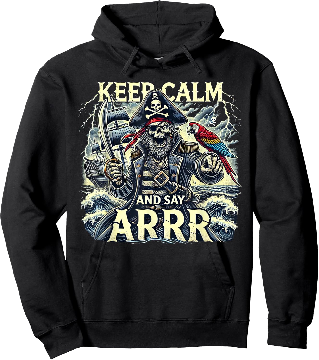 Keep Calm And Say "Arrrr" Talk Like A Pirate Day Hoodie - Hoodie | Black