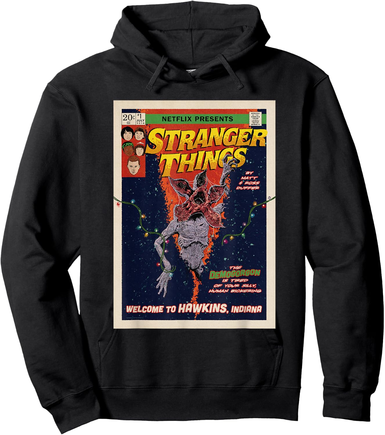 Stranger Things Welcome to Hawkins Comic Cover Hoodie - Hoodie | Black