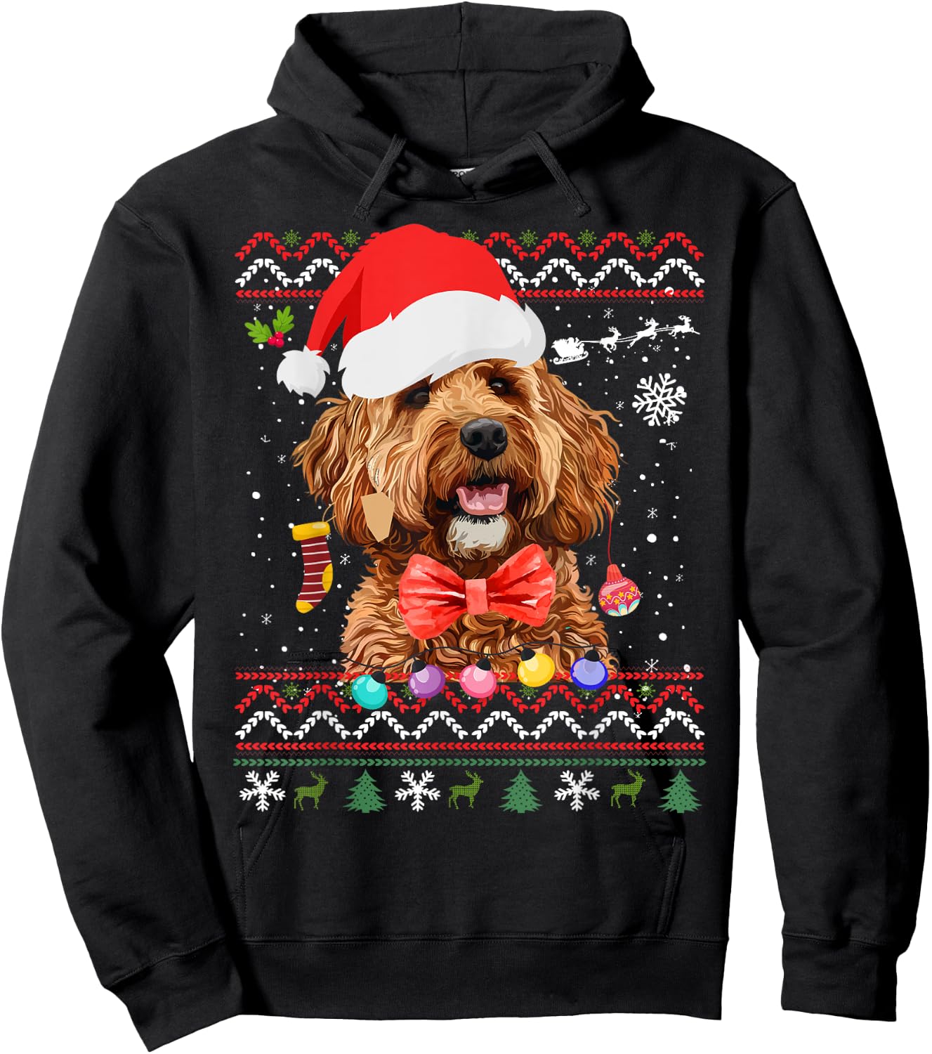 Cavapoo Christmas Outfit Idea & Christmas Cavapoo Hoodie - Hoodie | Black