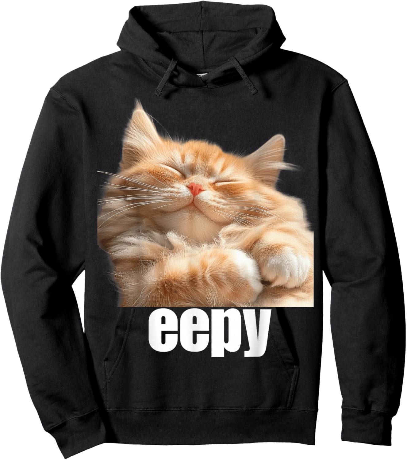 Eepy Cat, Silly Sleepy Cat Meme Cute fluffy cat lovers Women Girls Kids Hoodie - Hoodie | Black