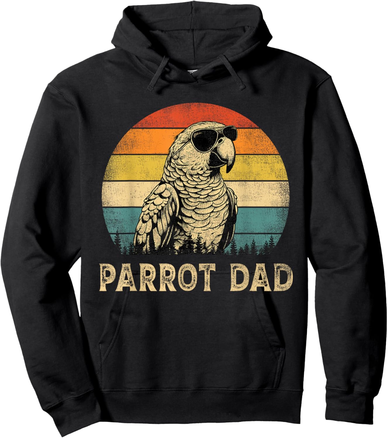 Vintage Parrot Dad Parrot Lovers Daddy Father's Day Hoodie - Hoodie | Black