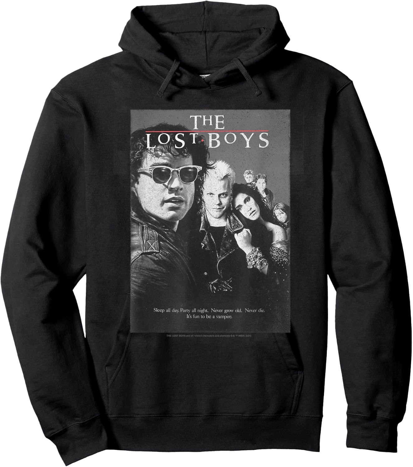 Lost Boys Group Shot Black & White Movie Poster Hoodie - Hoodie | Black