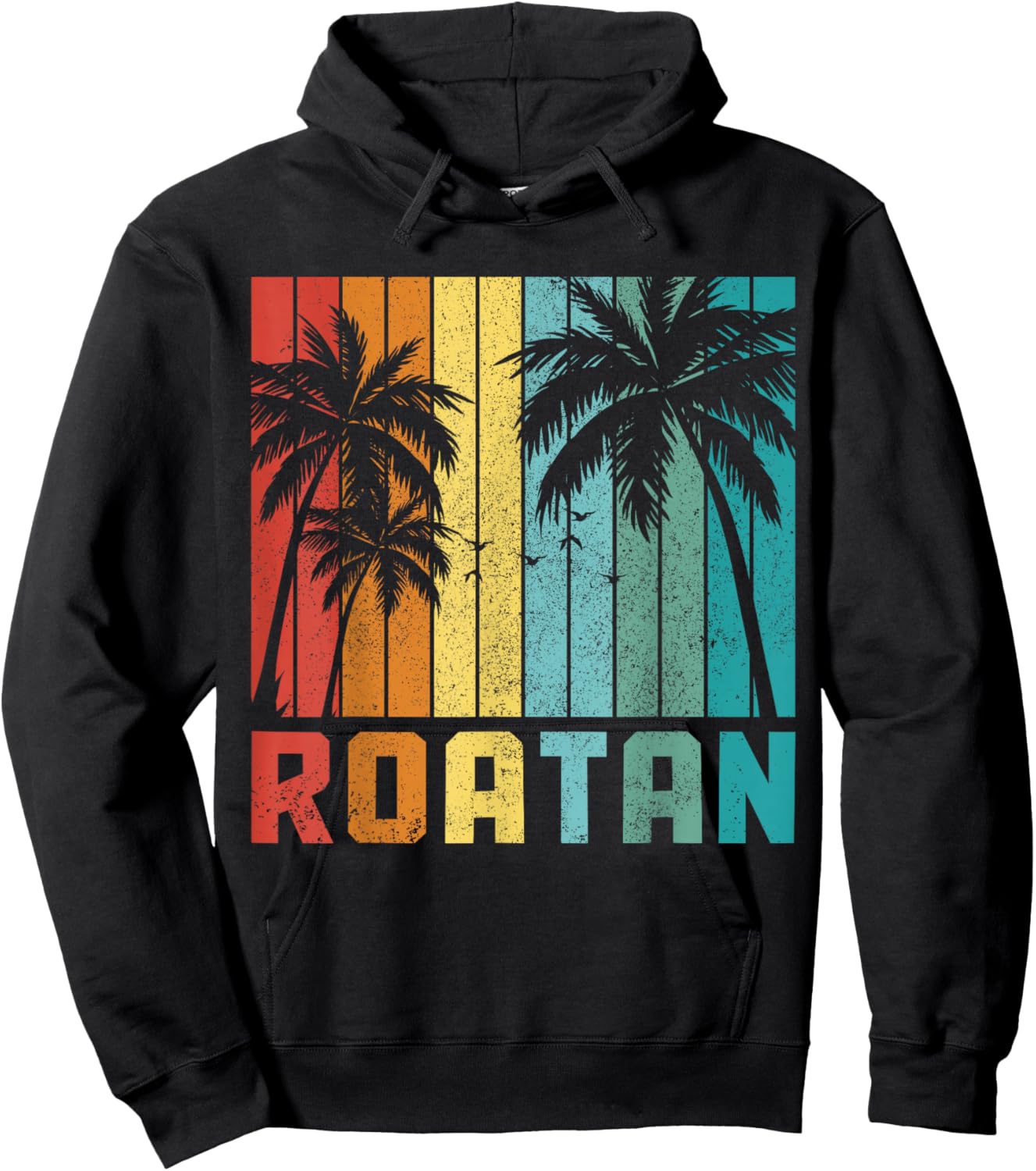 Roatan Beach Honduras Surfer Vintage Souvenir Hoodie - Hoodie | Black