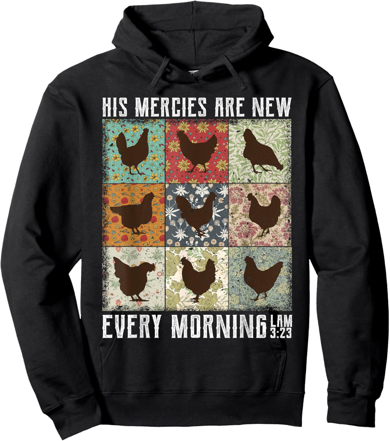 His Mercies Are New Every Morning Chicken Lam Hoodie - Hoodie | Black