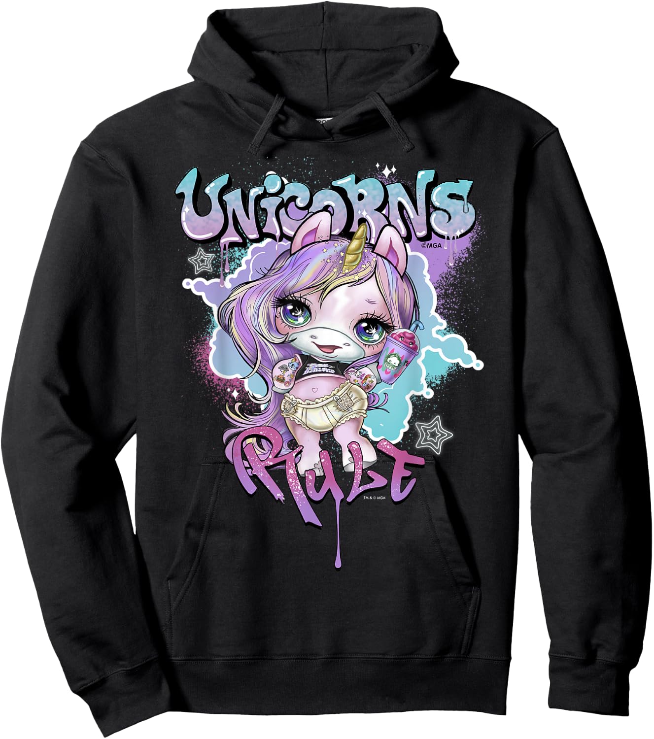 Poopsie Slime Surprise Unicorns Rule Hoodie - Hoodie | Black