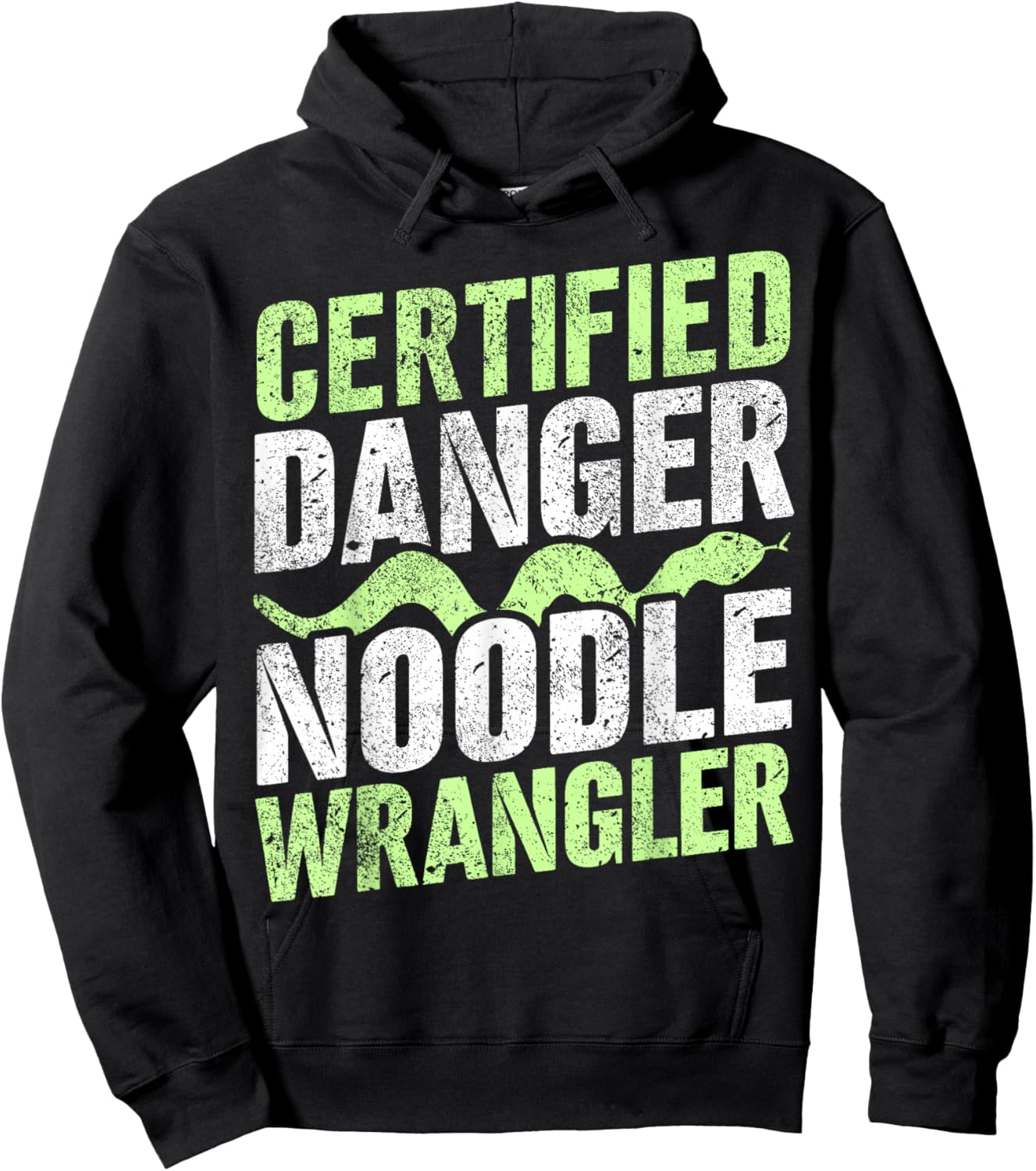 Certified Snake Handler I Snake Danger Noodle I Snake Hoodie - Hoodie | Black