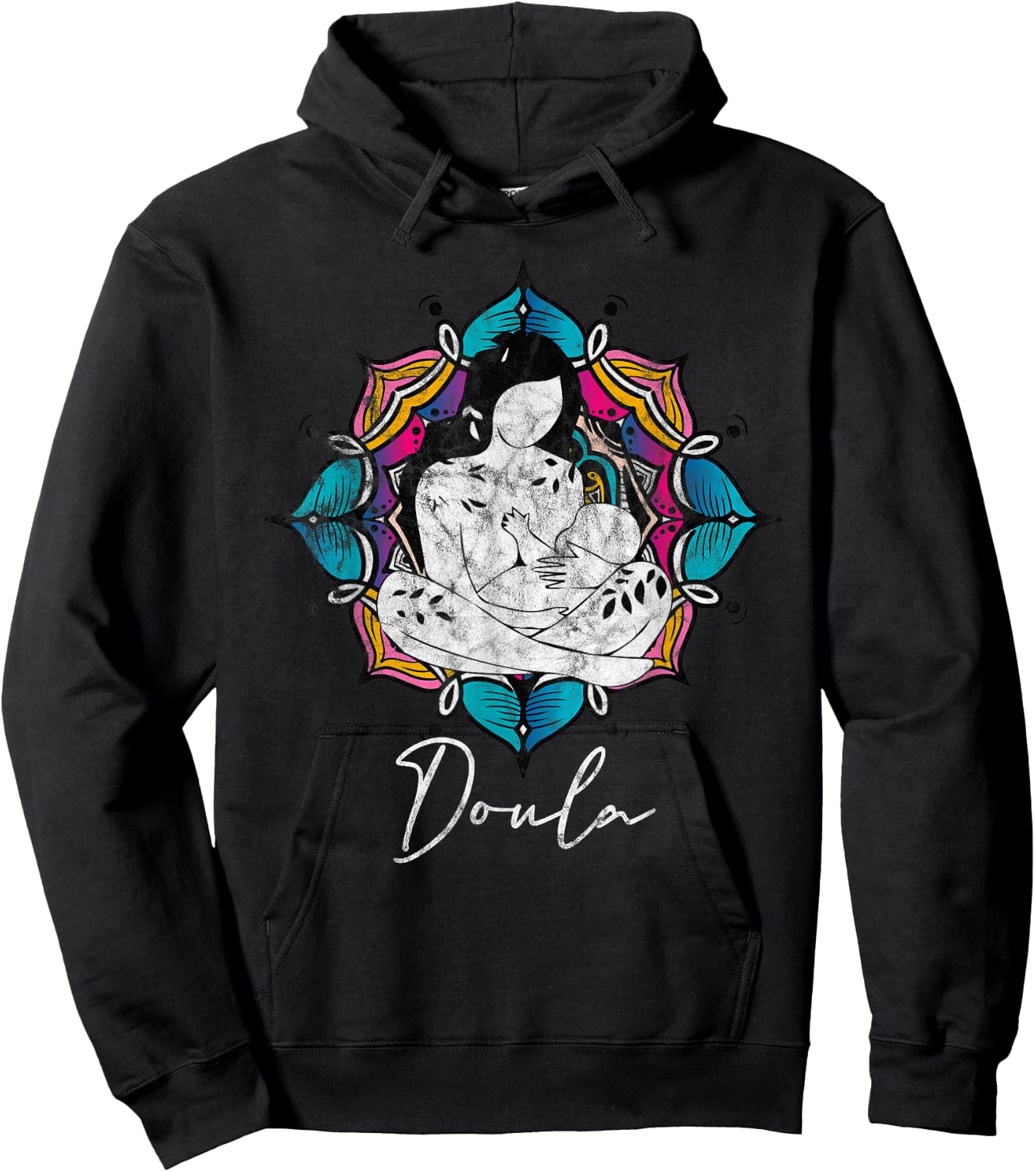 Doula Floral Birth Companion Gift Birth Coach Assistant Hoodie - Hoodie | Black