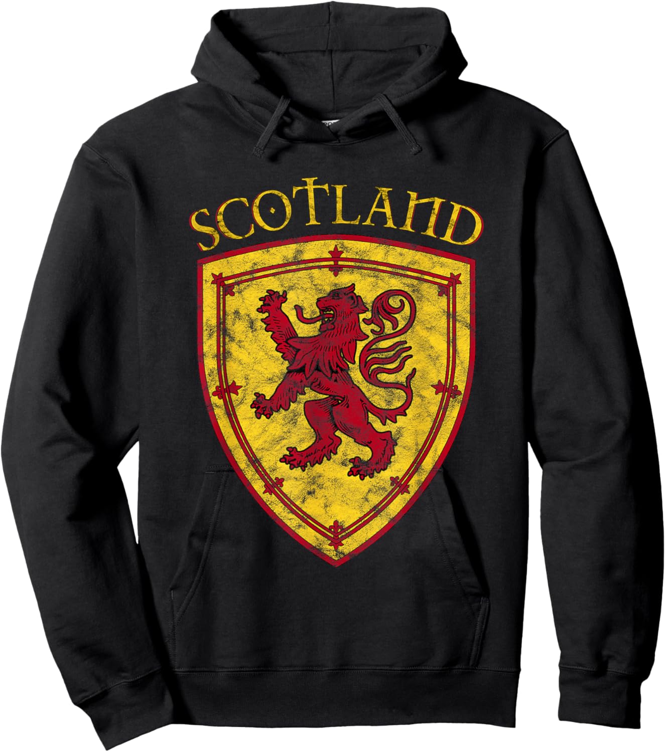 Scottish Rampant Lion Scotland Coat of Arms Banner Hoodie - Hoodie | Black