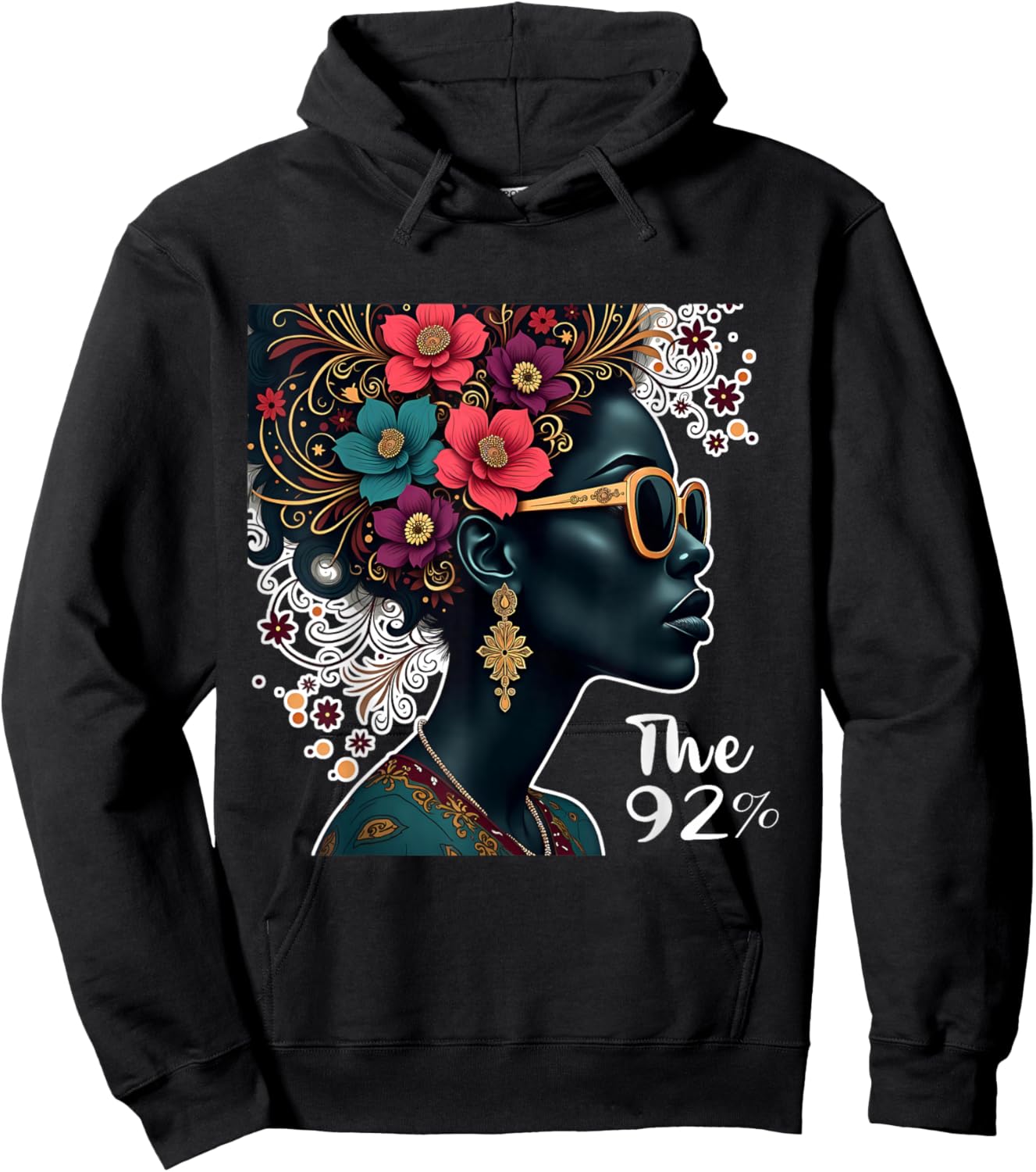 The 92 Percent – The 92 Percent Floral Logo w/ Black Women Hoodie - Hoodie | Black