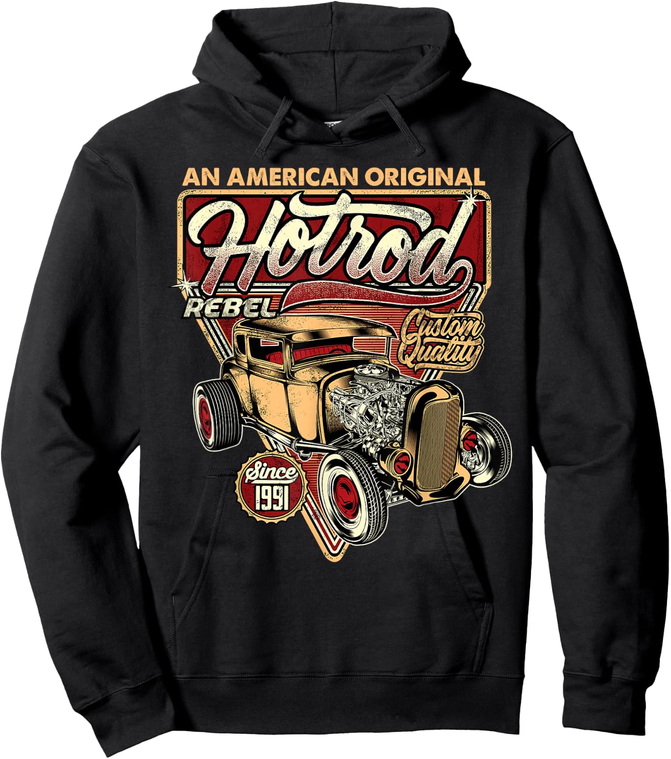 Vintage Hot Rod Speed and Power Hoodie - Hoodie | Black