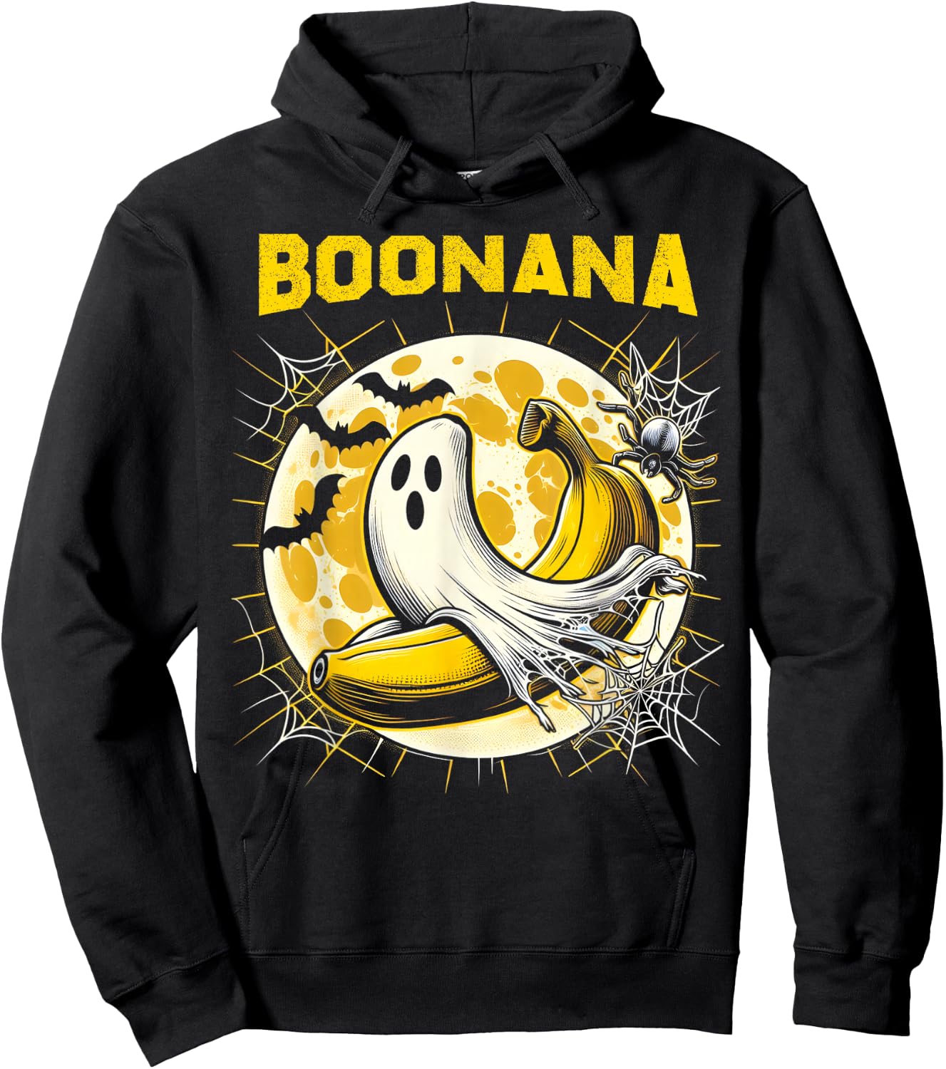 Boonana Ghost Costume Funny Banana Ghost Boonana Halloween Hoodie - Hoodie | Black