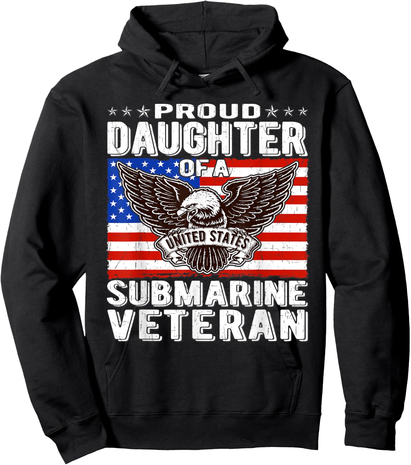 Proud Daughter Of Submarine Veteran Patriotic Military Gifts Hoodie - Hoodie | Black