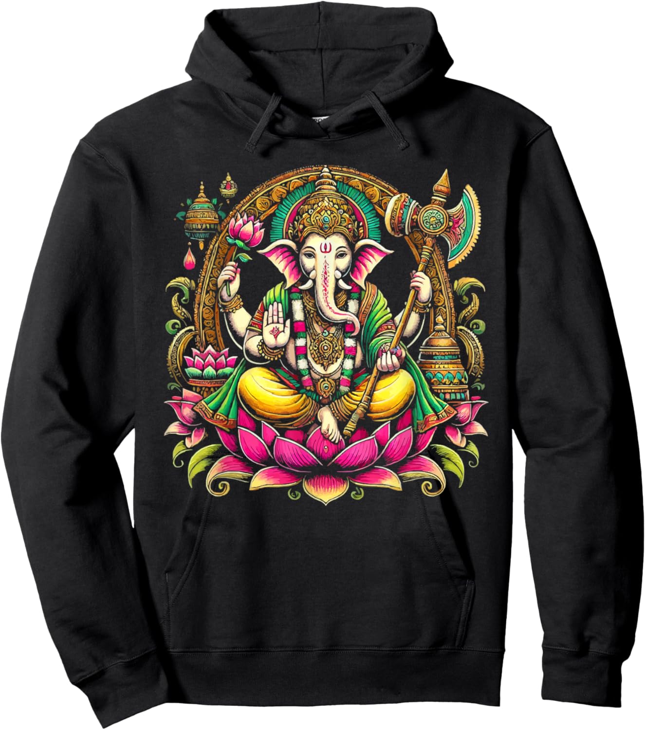 Ganesh Chaturthi Hindu Festival Elephant Lord Ganesha Hoodie - Hoodie | Black