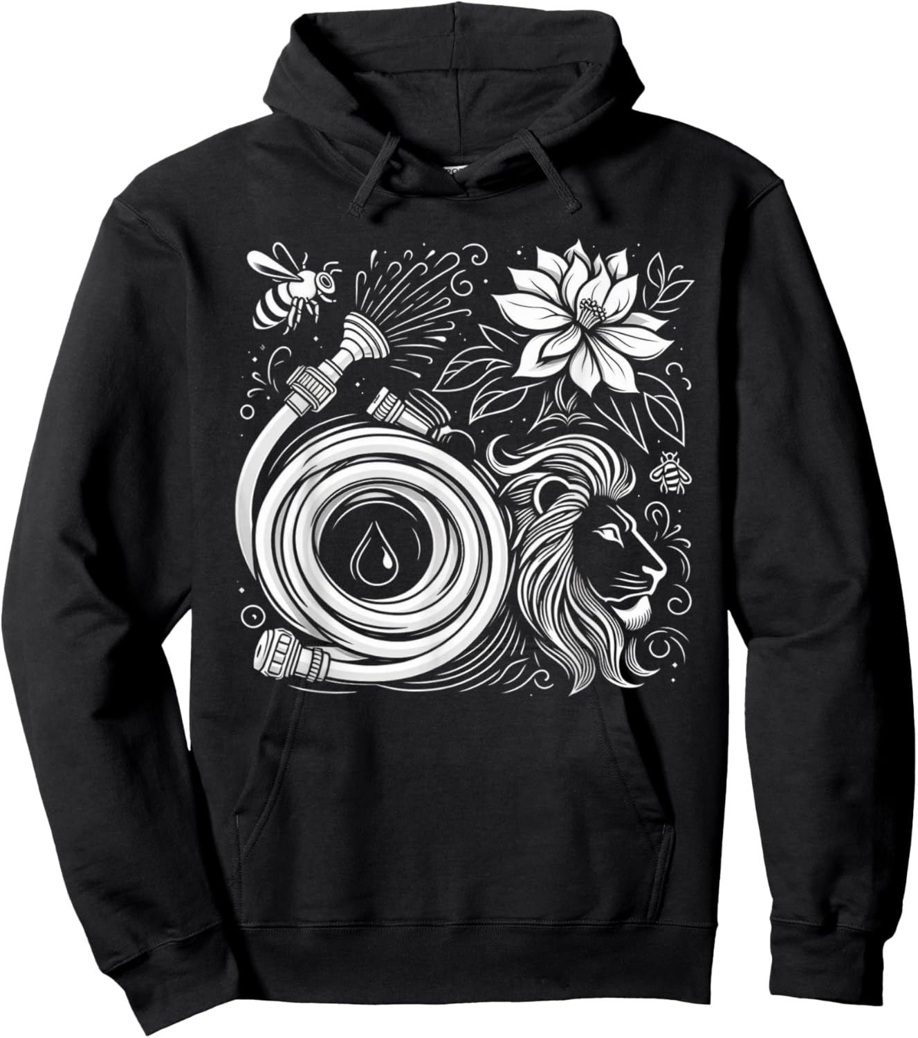 Funny Hose Bee Lion Hoodie - Hoodie | Black