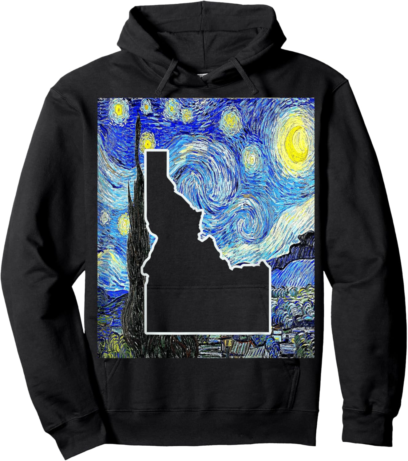 Idaho State Starry Night Idaho Map Idahoan Hoodie - Hoodie | Black