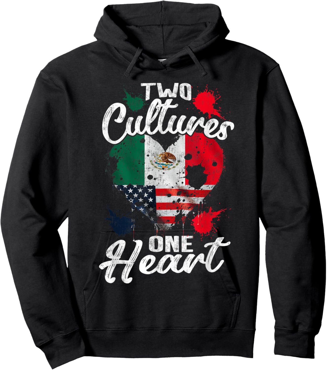 Zwei Kulturen EIN Herz Mexico USA Mexican American Hoodie - Hoodie | Black