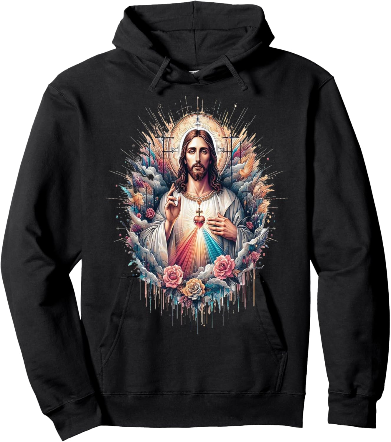 Jesus I Trust In You Divine Mercy Catholic Hoodie - Hoodie | Black