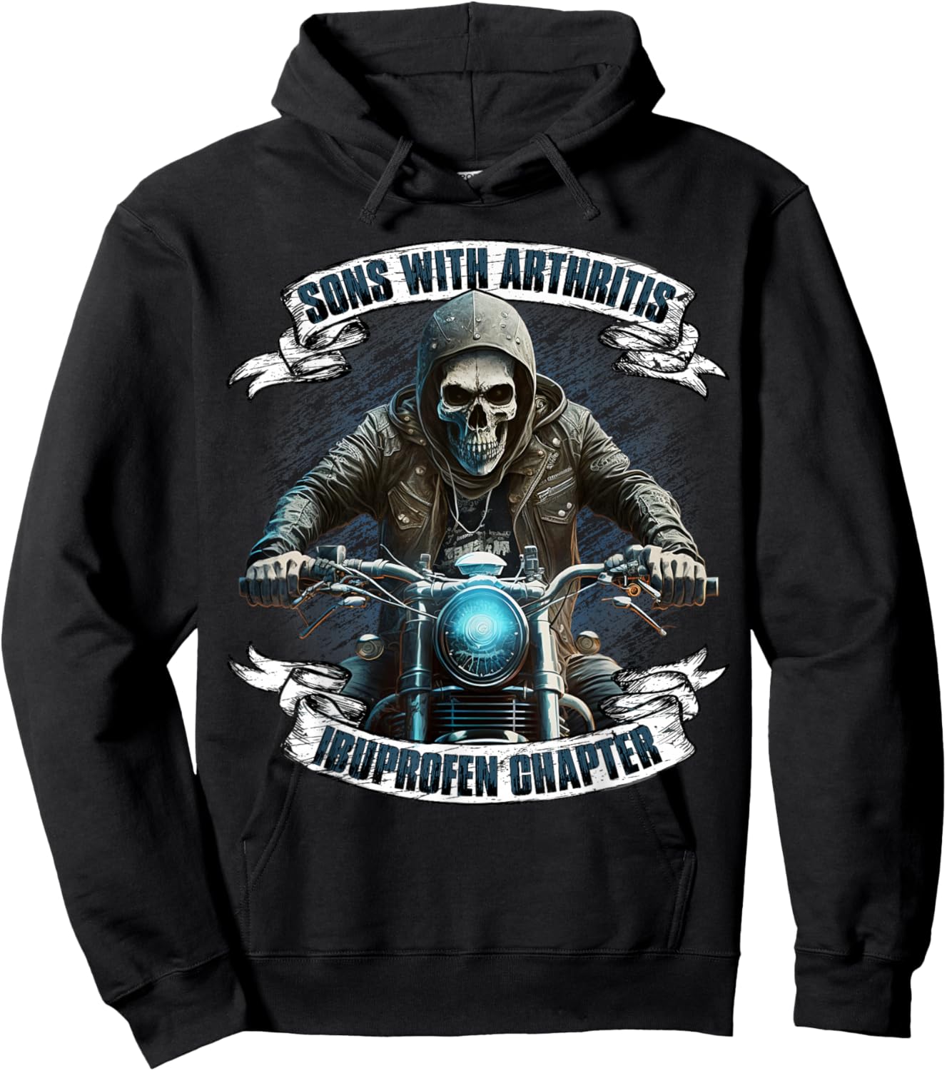 Sons with Arthritis Ibuprofen Chapter Motorcycle Biker Hoodie - Hoodie | Black