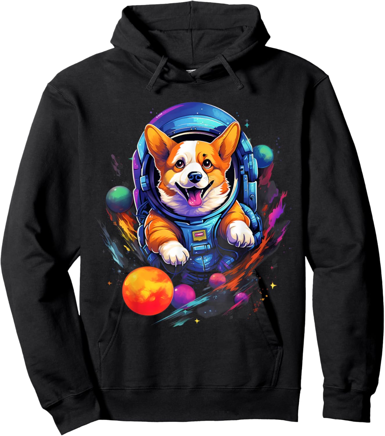 Space Corgi Dog Astronaut Hoodie - Hoodie | Black