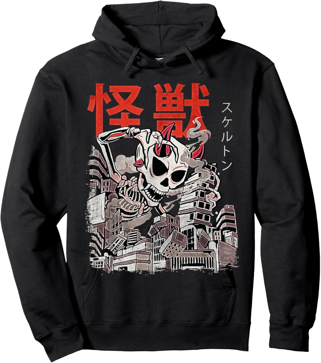 Kaiju Skeleton Japanese Monster Anime Halloween スケルトン Hoodie - Hoodie | Black
