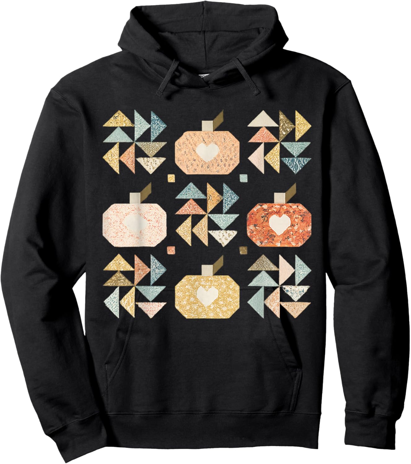 Patchwork Quilter Fall Pumpkin Quilt Block Autumn Quilting Hoodie - Hoodie | Black