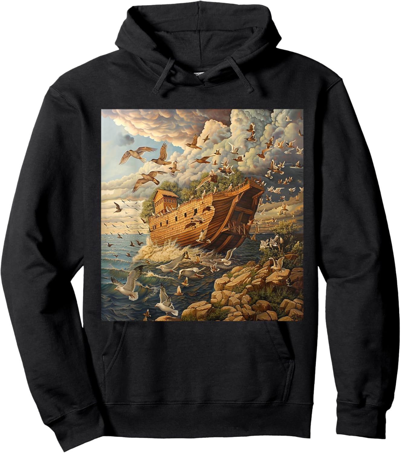 3. Art, Noah's Ark, Animals History Bible, Noah's Ship Hoodie - Hoodie | Black