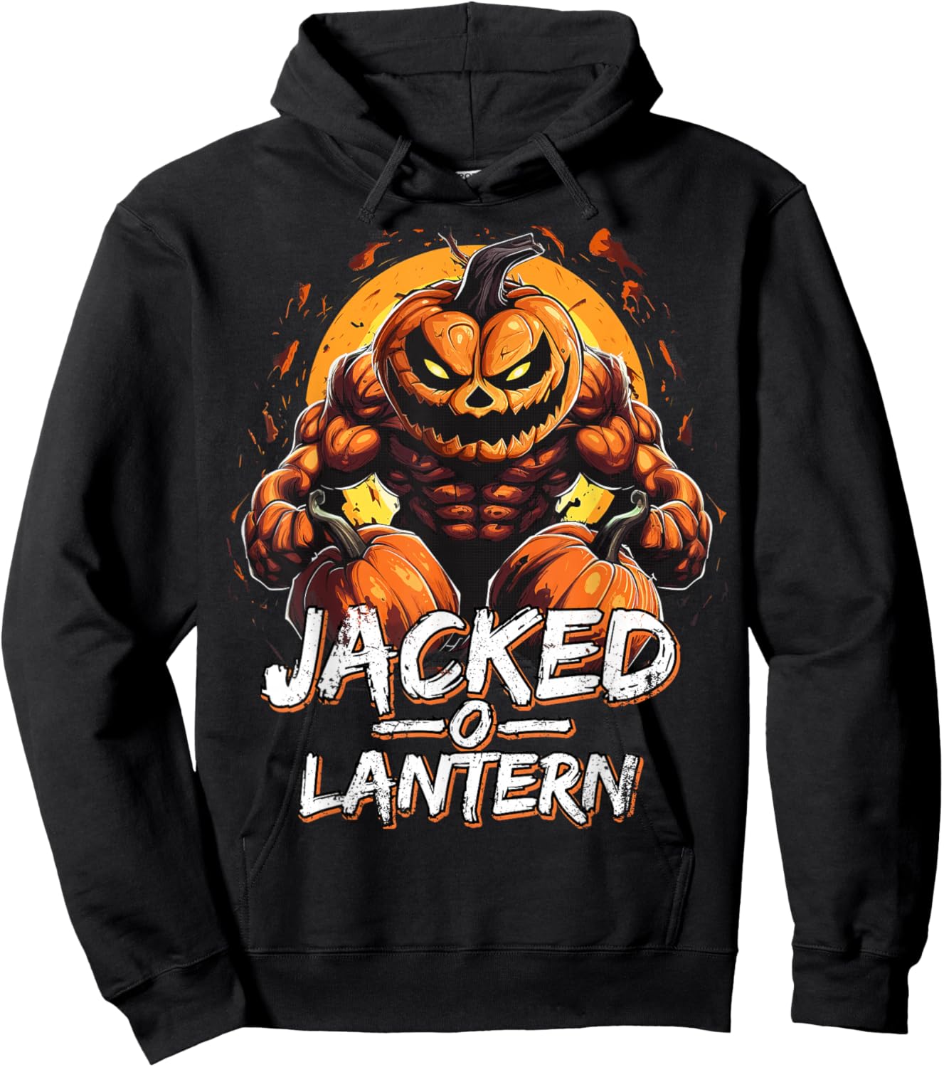 Funny Halloween Jacked O Lantern Costume Party Gym Men Hoodie - Hoodie | Black