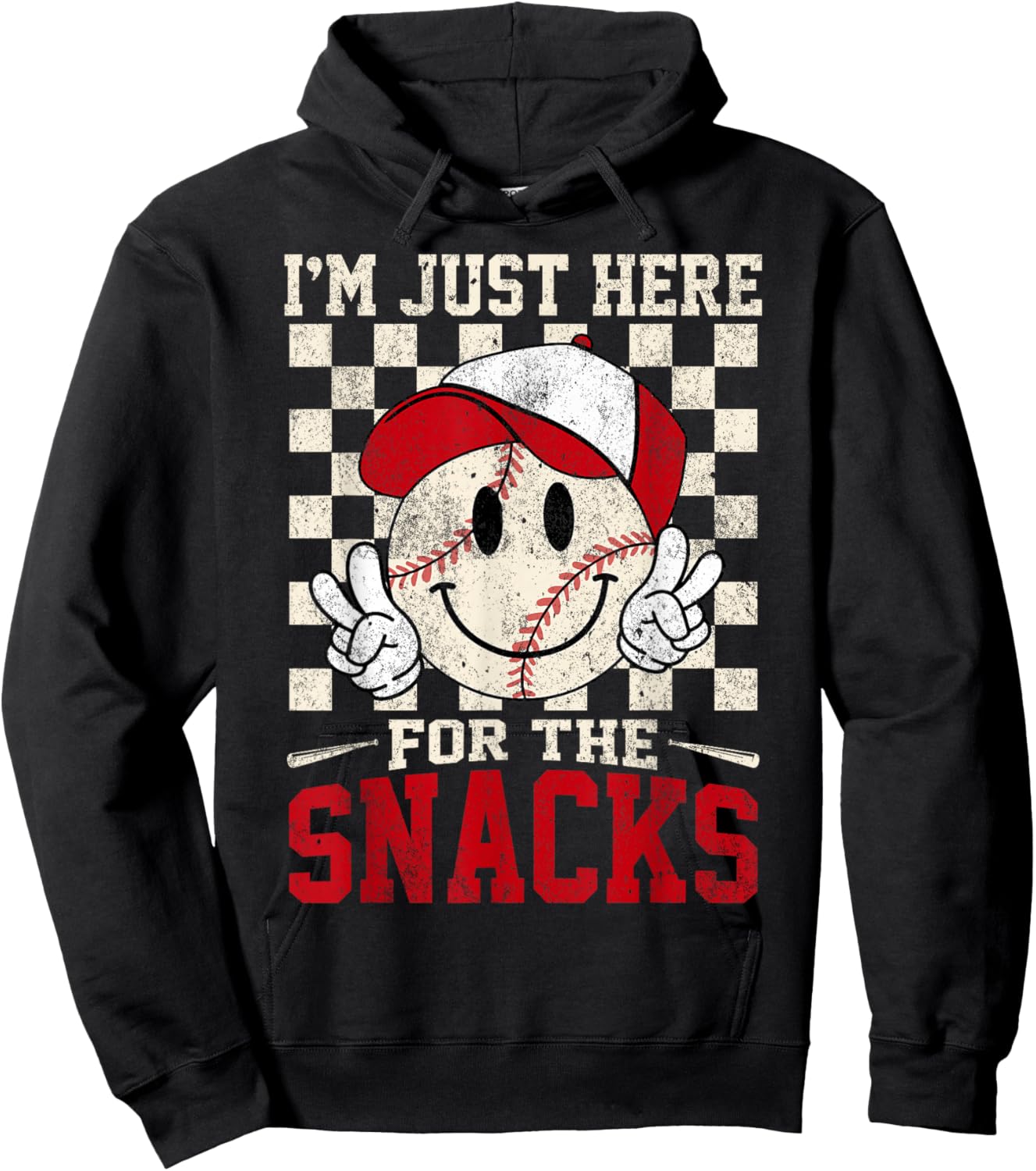 Funny Baseball Lover I'm Just Here for The Snacks Toddler Hoodie - Hoodie | Black