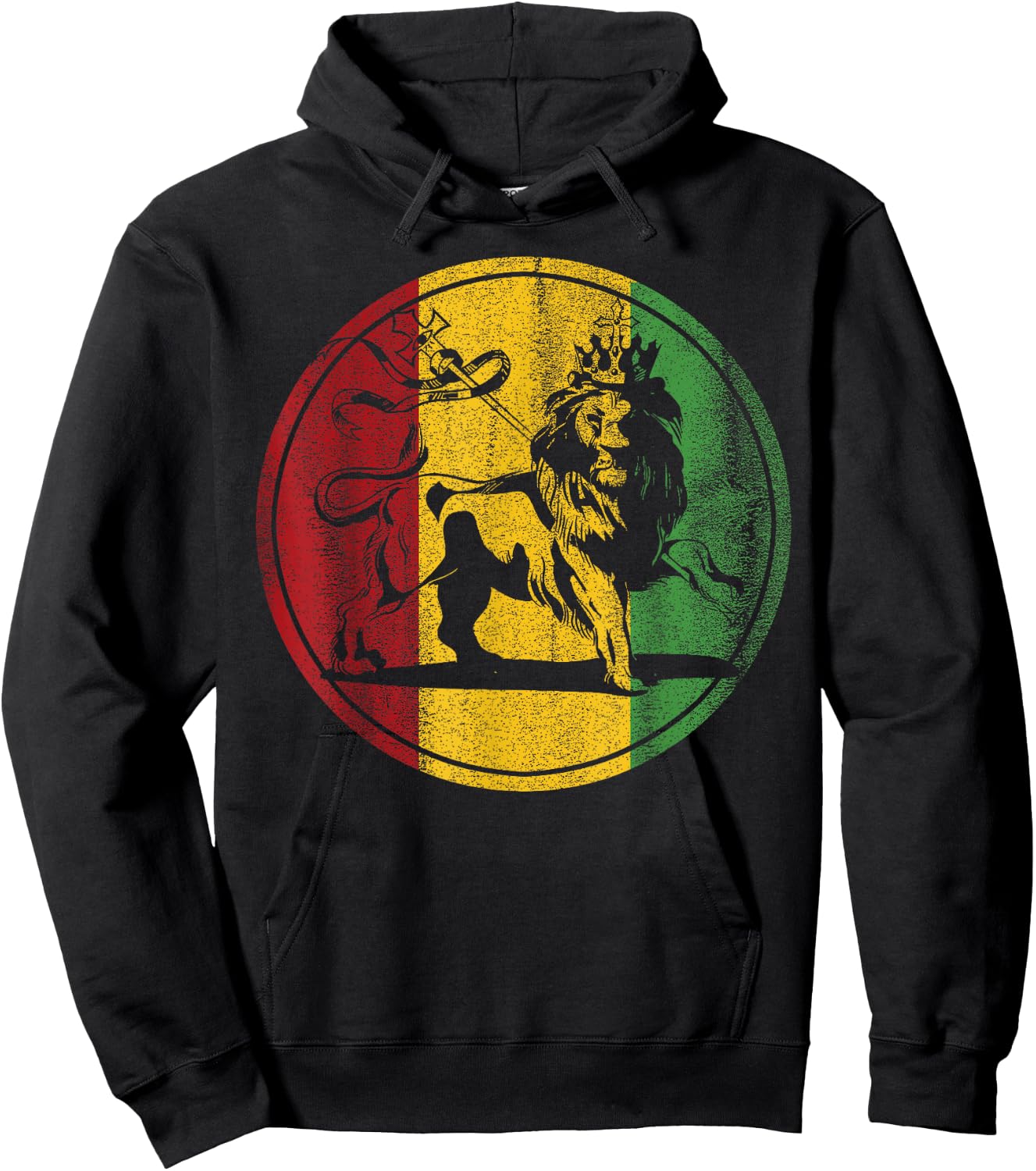 Rasta Rastafarian Rastafari Lion Reggae Jamaica Jamaican Hoodie - Hoodie | Black