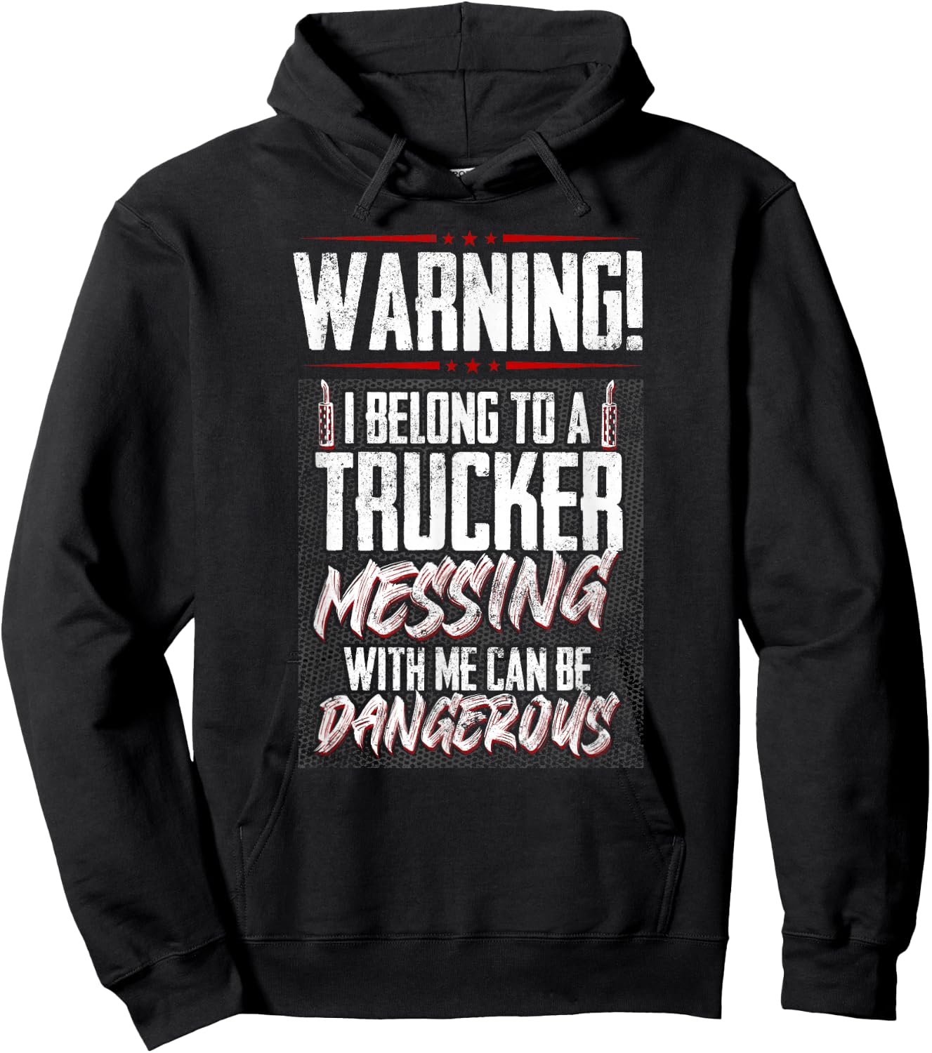 Truck Driver I Love My Trucker Wife Girlfriend Girl Hoodie - Hoodie | Black