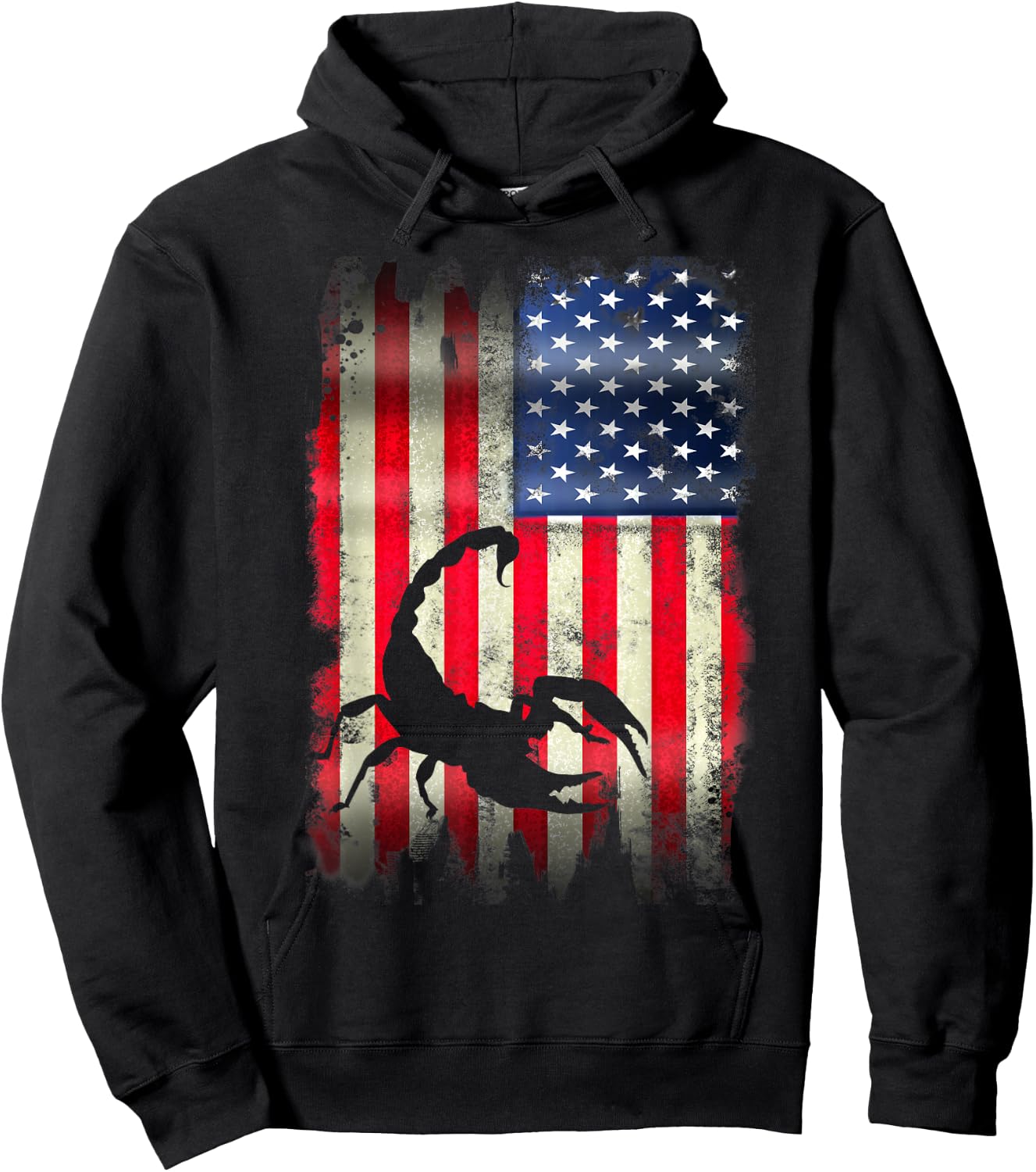 Scorpion Patriotic USA American Flag 4th of July Gift Hoodie - Hoodie | Black
