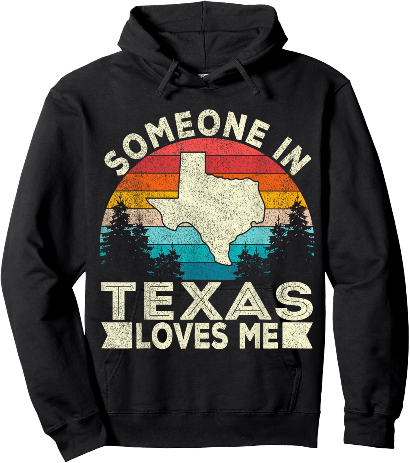 Someone in Texas Loves Me Retro Texas Hoodie - Hoodie | Black
