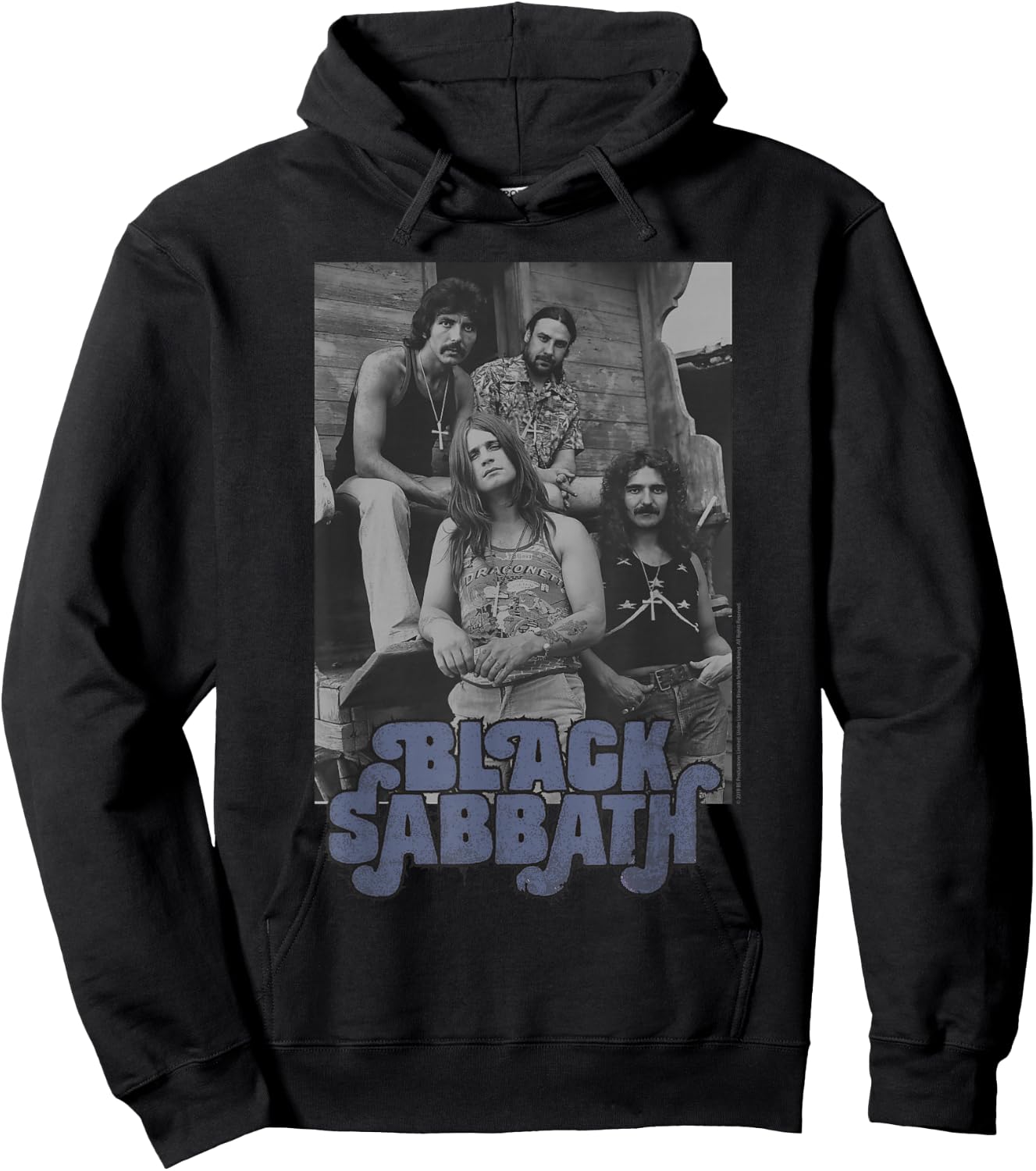 Black Sabbath Official B&W Band Photo Hoodie - Hoodie | Black