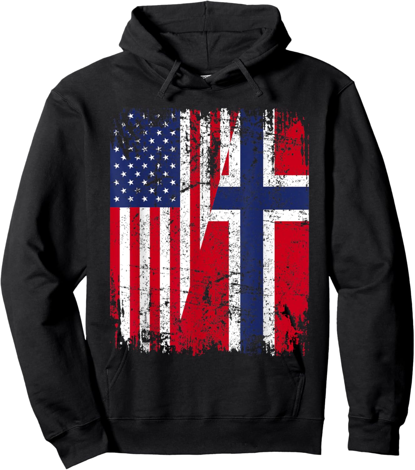 NORWEGIAN American Flag | Men Women Kids | NORWAY Hoodie - Hoodie | Black