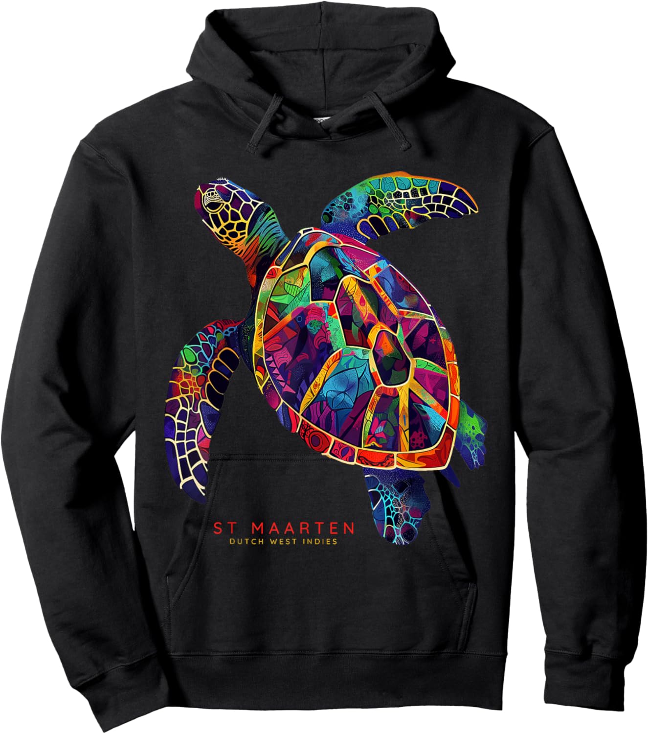 St. Maarten Dutch West Indies St. Martin Vacation Sea Turtle Hoodie - Hoodie | Black