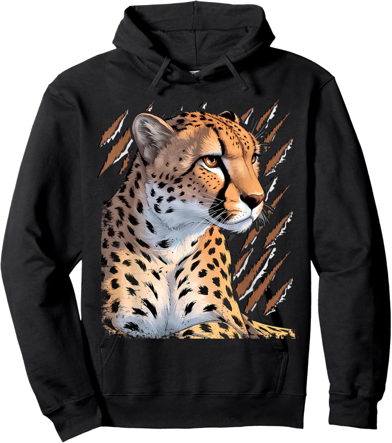 Leopard Cheetah Tiger Leopard Face Lion Cat Hoodie - Hoodie | Black