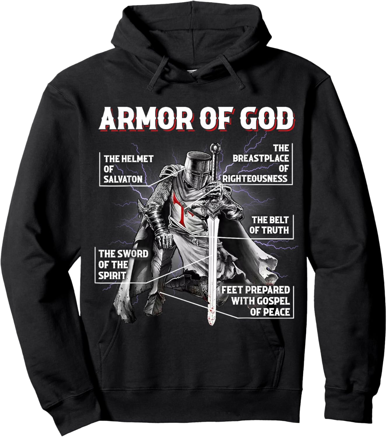 Armor Of God Bible Verse Cool,Ephesians 6:11 Christian Bible Hoodie - Hoodie | Black