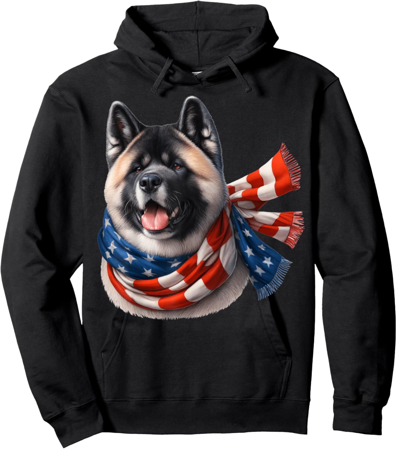 Akita American Flag Patriotic Akita Dog Lover 4th of July Men Hoodie - Hoodie | Black