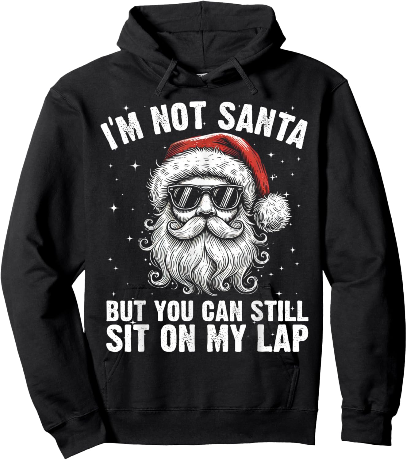 Funny Naughty Rude Santa in Sunglasses, I'm Not Santa Hoodie - Hoodie | Black
