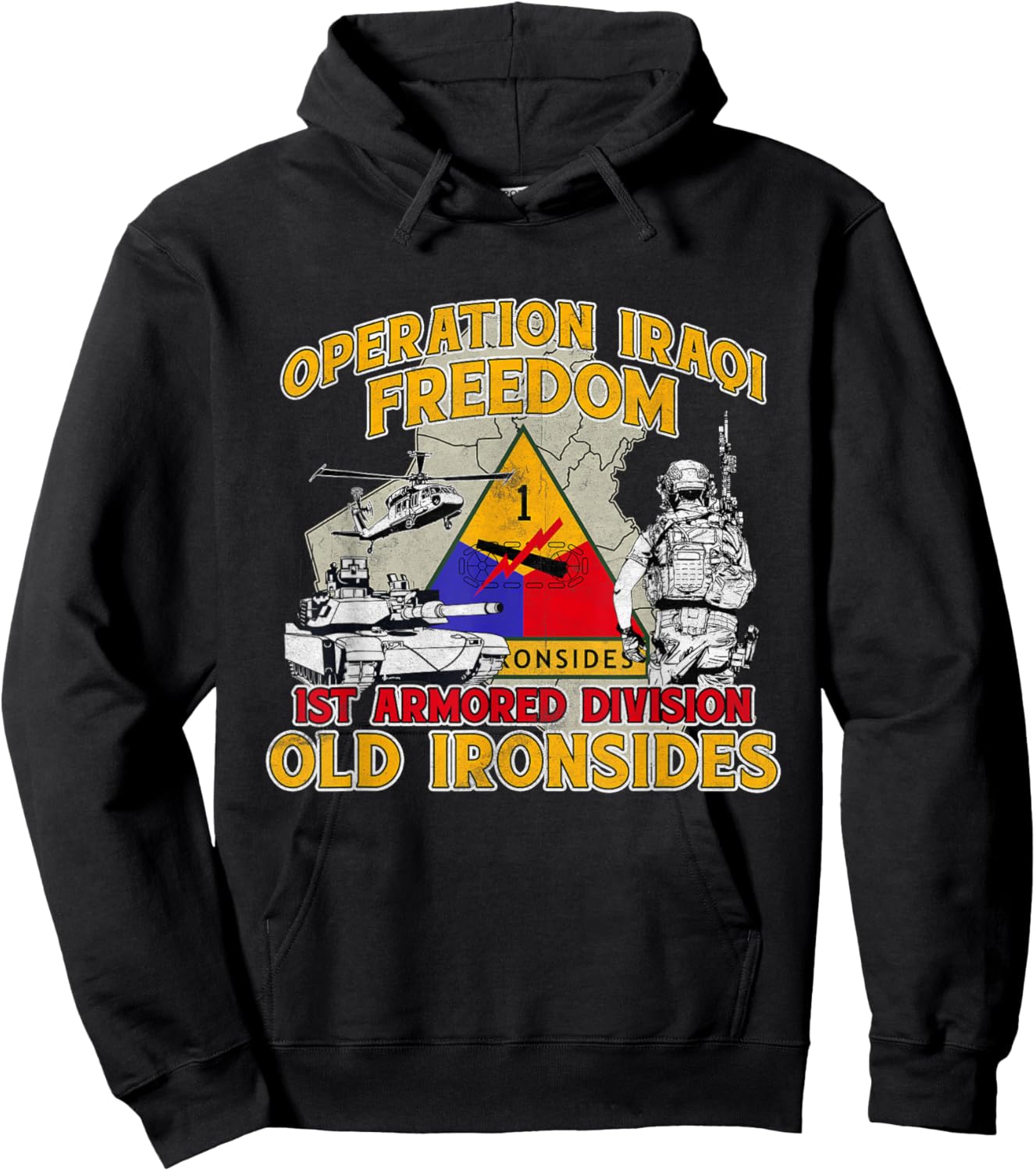 1st Armored Division - Operation Iraqi Freedom OIF Veteran Hoodie - Hoodie | Black