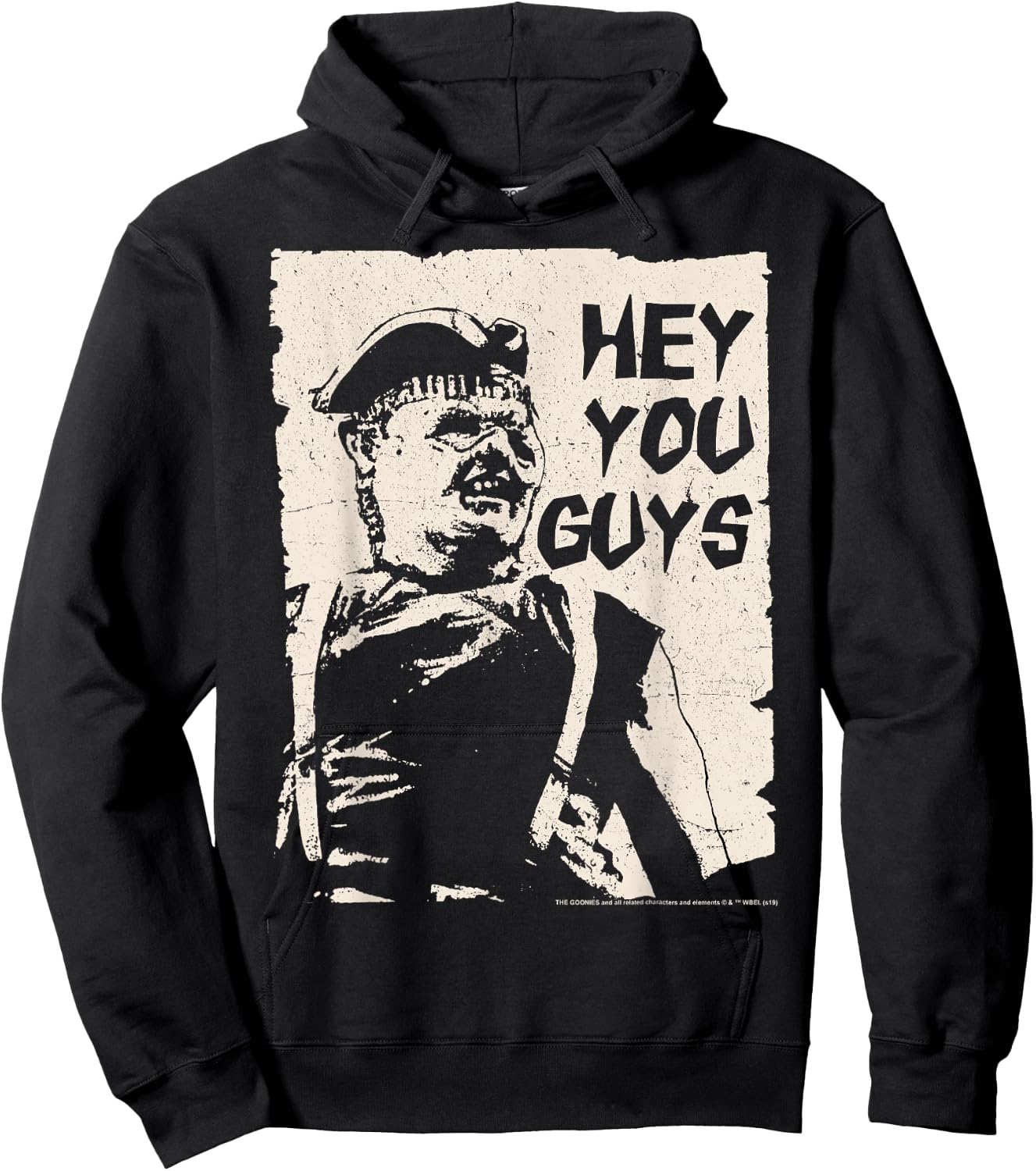 The Goonies Sloth Hey You Guys Cut Out Portrait Hoodie - Hoodie | Black