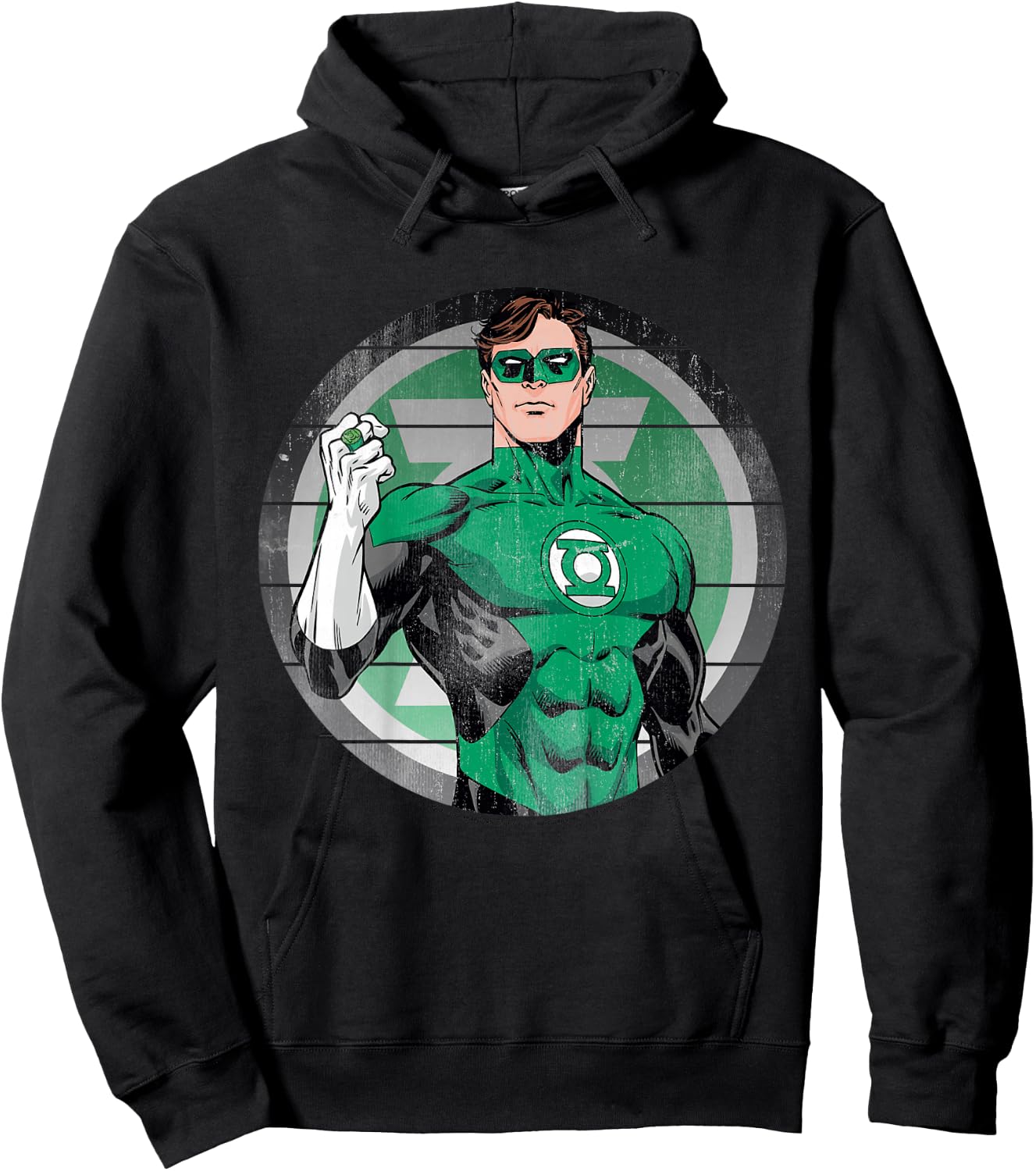 Kids DC Comics The Green Lantern Circle Striped Portrait Hoodie - Hoodie | Black
